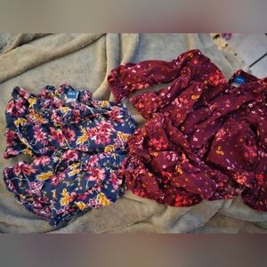 Old Navy Kids Matching Sets - Floral Blue and Burgundy